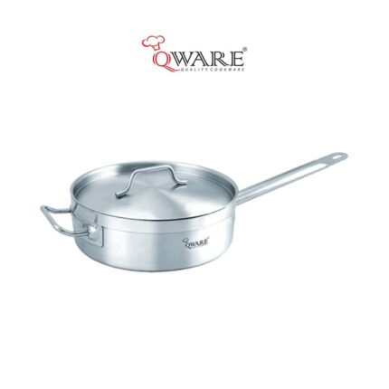 QWARE SS Sandwich Bottom Saute Pan With Lid (Helper Handle)