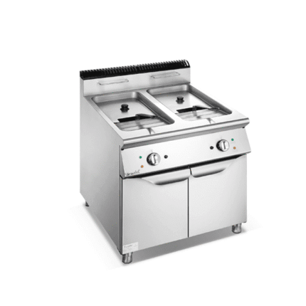 FURNOTEL 900 SERIES ELETRIC 2-TANK 2-BASKET FRYER WITH CABINET