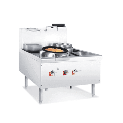 NEWWAY GAS CHINESE WOK RANGE DOUBLE RING WITH DOUBLE REAR POT