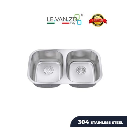 LEVANZO Stainless Steel Glass Kitchen Sink / Model: D3218DR