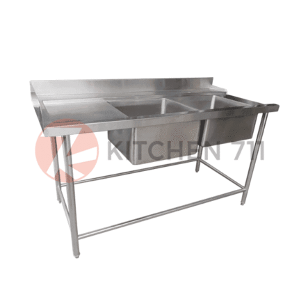 Stainless Steel Soiled Dish Double Bowl Sink Table (New Unit) CEX-0003