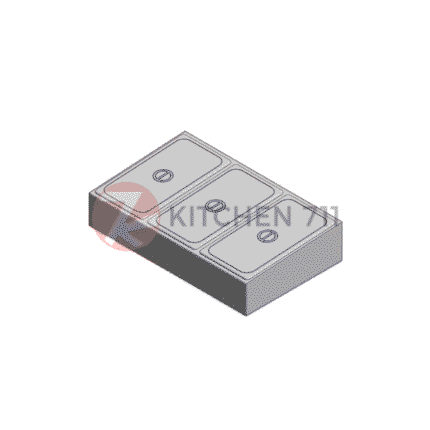 Stainless Steel GN Food Pan Condiment Holder with Lid FP-1X3