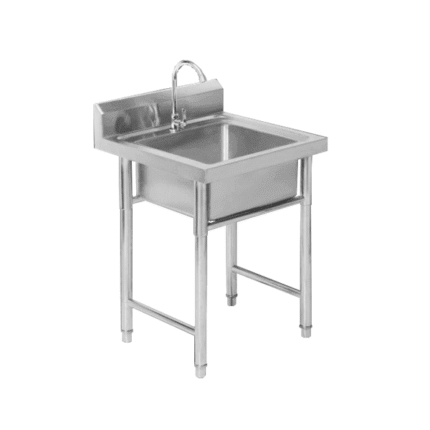 Stainless Steel Floor Standing Single Bowl Sink c/w Adjustable Bullet Feet