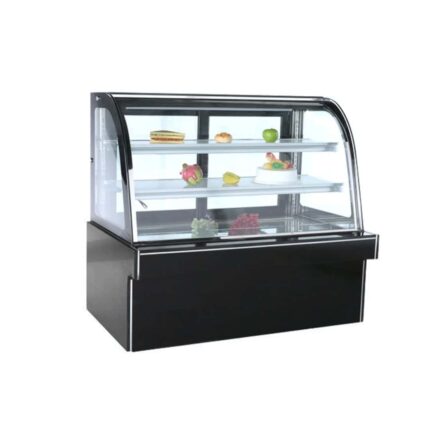 Curved Glass 3 Layers Cake Display Chiller