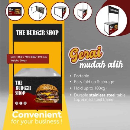 Stainless Steel Knock-Down Stall (Gerai Mudah Alih)