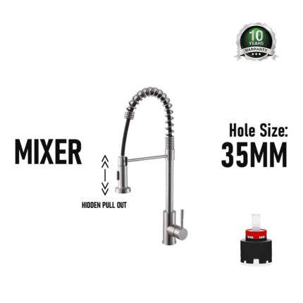 Kitchen Sink Pull Out Faucet Hot Cold Water Mixer Tap (Model: 7737)