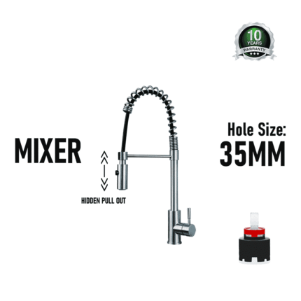 Kitchen Sink Pull Out Faucet Hot Cold Water Mixer Tap (Model: 7747)