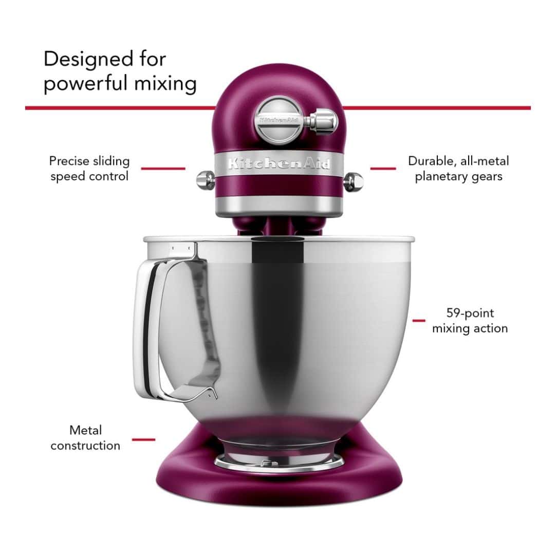 KITCHENAID 4.8L Artisan Tilt Head Stand Mixer 5KSM195PSGBE (Beetroot) - Image 3