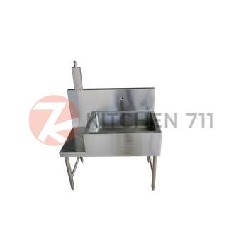 Stainless Steel Rice Washer Table c/w High Backsplash (New Unit) CEX-0007